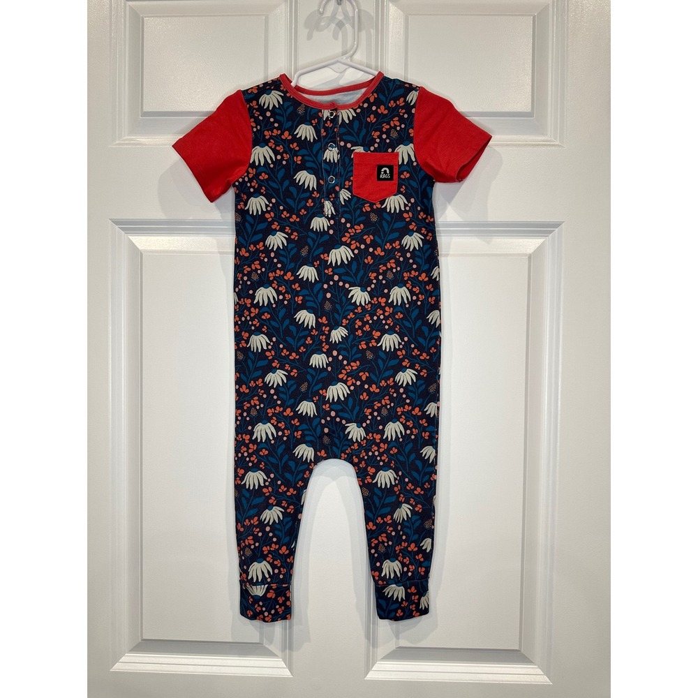 Rags Kids Floral Romper Size 18-24 Months Daisy Print Short Sleeve One Piece